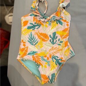 Vibrant Leafy Kids One Piece Swimsuit- kids